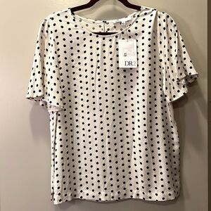 NWT Black and White Polka Dot Blouse